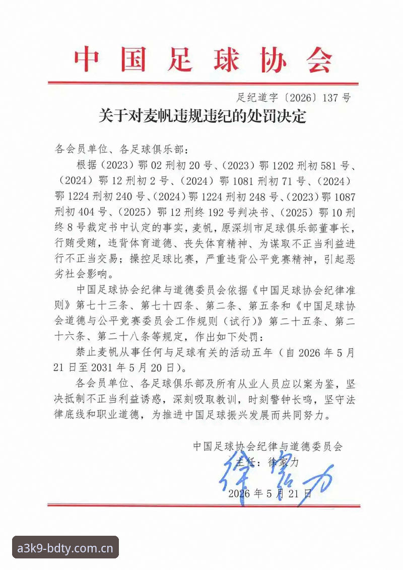 中国足协第三批禁足名单详解：65人受罚，足球反腐进入深水区